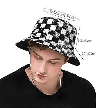 Checkerboard Retro Pattern Bucket Hat Collapsible Bucket Cap